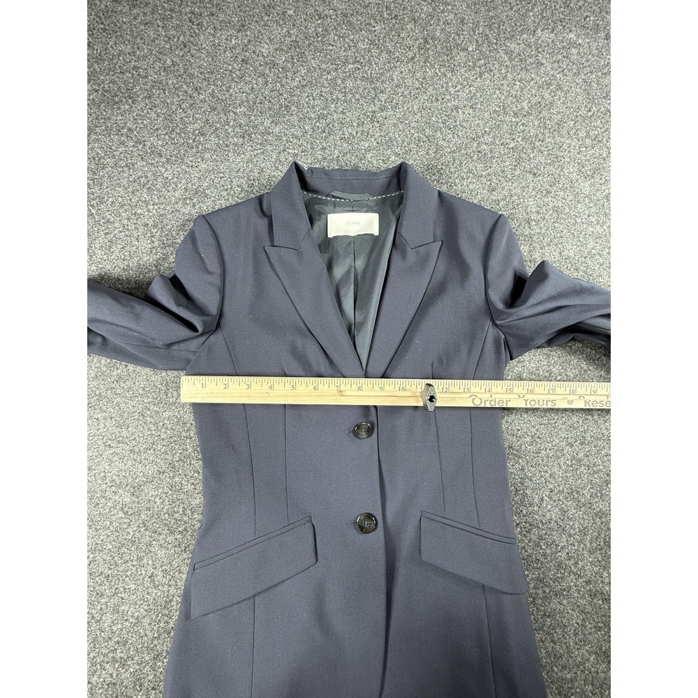 Hugo Boss Blazer Womens US 0 Navy Blue JULEA Wool Blend Stretch Formal Workwear